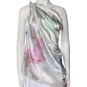 NWT BAJA EAST CASCADE TOP watercolor satin